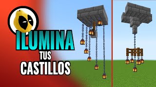 💡💡 Cómo hacer LAMPARAS de ARAÑA medievales en MINECRAFT [upl. by Capello]