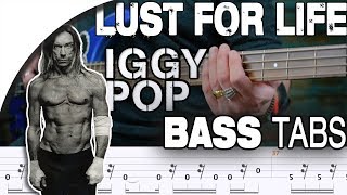 Iggy Pop  Lust for Life  Bass Cover With Tabs in the Video [upl. by Moyer899]