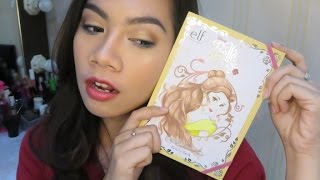 Elf Beauty Book  Princess Belle Review Swatches  Makeup Tutorial [upl. by Moulden]