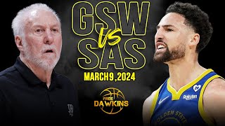 Golden State Warriors vs San Antonio Spurs Full Game Highlights  March 9 2024  FreeDawkins [upl. by Zizaludba290]