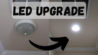 Updating old ceiling light with recessed LED  Easy DIY [upl. by Janessa]