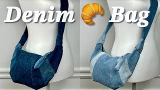 DIY Denim Croissant Bag 크루아상 백 만들기 [upl. by Analeh]