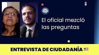 El oficial mezcló las preguntas  Ciudadanía americana 2024 [upl. by Ocirne185]