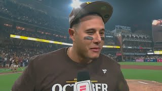 Manny Machado Postgame Interview after Padres Sweep Braves to Advance to NLDS [upl. by Courtland70]