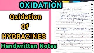 Oxidation of Hydrazines  OxidationMSc 3 Sem [upl. by Vatsug]