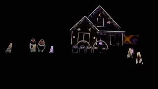 Terwilliger Family Light Show Halloween 2024  Come Little Children [upl. by Nueovas]