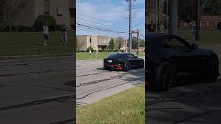 Loud Jaguar F Type R Loud Chevy Camaro 1LS and Chevy Camaro SS ZL1 Leaving Cars and Coffee [upl. by Kahn]