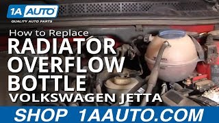 How to Replace Radiator Overflow Bottle 9098 Volkswagen Jetta [upl. by Atnahsa]