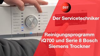 Das Spülprogramm bei einem Bosch Serie 8  Siemens IQ 700 Wärmepumpentrockner [upl. by Ynnattirb888]