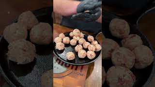 pizza sausage balls pizza sausageballs gamedayfood [upl. by Neehahs]