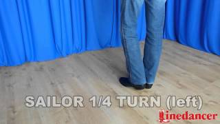 Linedancer Magazine presents Basic Turns  Sailor Quarter Turn Left [upl. by Enilrem]