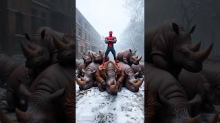 SpiderMan and Superman vs Witch fight battle spiderman superman animals wolverine [upl. by Yelkcub]