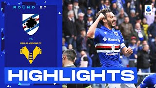 SampdoriaVerona 31  Gabbiadini ends Samp winless run Goals amp Highlights  Serie A 202223 [upl. by Retniw]