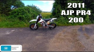 2011 AJP PR4 200 SUPERMOTO  First Ride [upl. by Enelaj]