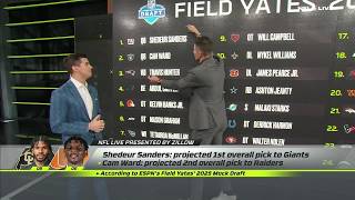 🔥 Field Yates reveals FIRST RELEASE of 2025 NFL Mock Draft  NFL Live [upl. by Beyer]