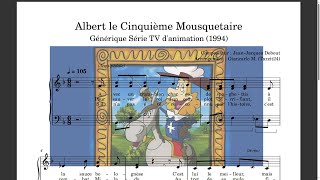 Albert Le Cinquième Mousquetaire Générique  Arrangement piano lent et écourté [upl. by Acirat958]