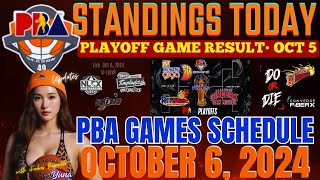 PBA standings today as of October 6 2024  Pba Game results  pba schedule October 6 2024 [upl. by Sabelle791]