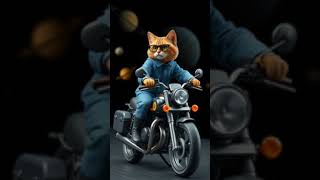 Cats hobby of riding a motorcycle trending catsort cat sort catlover virelshorts [upl. by Eibber]