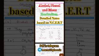 AlcoholPhenol and Ethers Organic chemistry class 12th Detailed handwritten Notes based on NCERT [upl. by Aindrea217]