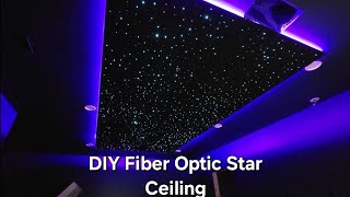 Amazing Fiber Optic Star Ceiling in Home Game Room [upl. by Eahsram]