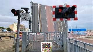 Lowestoft Harbour Bascule Bridge raising Suffolk [upl. by Nej53]