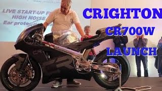 Crighton CR700W Superbike world launch event with start up [upl. by Swayder]