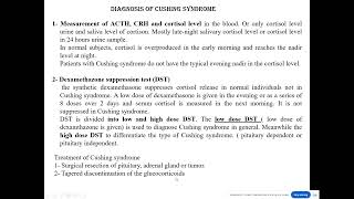 Use of glucocorticoids in diagnosis of Cushing syndrome [upl. by Ginsberg]