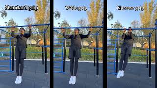 Standard grip vs Wide grip vs Narrow grip Pullups [upl. by Sheply]