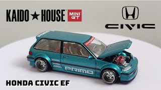 KAIDO HOUSE MINI GT HONDA CIVIC EF PRIMO KAIDO WORKS V1 [upl. by Netsoj484]