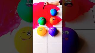 Popping Water Balloons with Emojis shorts [upl. by Cerelly]