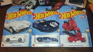 72 Stingray Convertible  Ford GT40  Vespa 90 SS Super Sprint 1966 FACTORY FRESH by Hot Wheels [upl. by Richy]