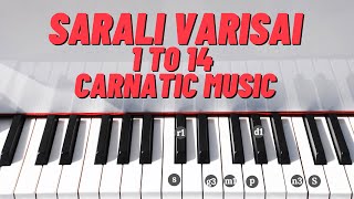 SARALI VARISAI 1 to 14 Carnatic music on Keyboard  Practice video [upl. by Neyugn]