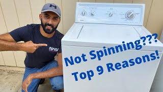 Top Nine Reasons Your Older Style Washer Is Not Spinning [upl. by Armil]