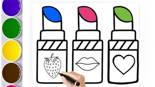 lipstick💄💋drawing for kids how to draw lip💋  stepbystep lipstick drawing kidsdrawing drawings [upl. by Noffihc]