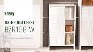 SoBuy Laundry cupboard丨Bathroom chest of drawers丨Bathroom shelf丨Laundry cabient丨BZR156W [upl. by Lletnwahs]