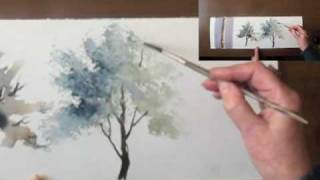 Watercolour demo  Aquarelle quotHow to paint trees Part IIquot [upl. by Aligna]