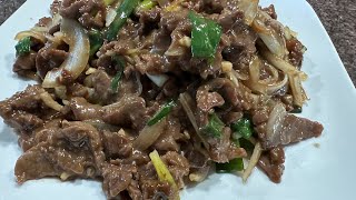 EASY BEEF RECIPE  BEEF with ONIONS AND GREEN ONIONS asmr yummycooking [upl. by Alomeda72]