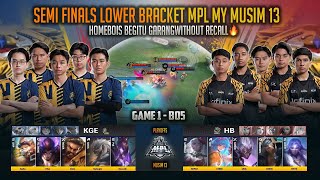 HOMEBOIS BANGKIT 🔥 HOMEBOIS VS KING EMPIRE ESPORTS GAME 1 LB SEMI FINALS MPL MY S13 MOBILE LEGENDS [upl. by Dlonyar]