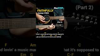 Faithfully  Journey Easy Guitar Chords Tutorial with Lyrics part 2 SHORTS REELS [upl. by Karole]