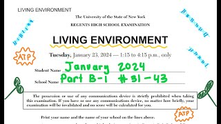 January 2024 Living Environment Regents Review Part B1 3143 [upl. by Bullivant]