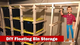 Efficient Garage Storage DIY Storage Rack with Floating Bins [upl. by Nosille]