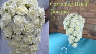 How to create your own cascading bridal bouquet  DIY wedding flowers [upl. by Pylle]