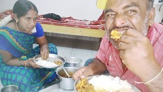 Eating food  goat head curry  talakayakura recipe in telugu testy mutton biriyani  Gunti nagaraju [upl. by Columbus474]