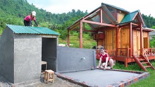 Rewind Timelapse 120 Day Alone Girl BUILD LOG CABIN Wooden House Start To Finish FULL BUILD [upl. by Tteirrah]