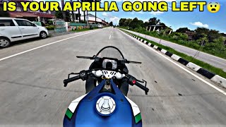 IS YOUR APRILIA RS457 GOING LEFT SIDE 😨 Aprilia RS457 Alignment Test in All Speed [upl. by Epotimet]