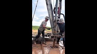 Workover Service Rig Part2 rig work drilling oil tripping over [upl. by Acinnej]