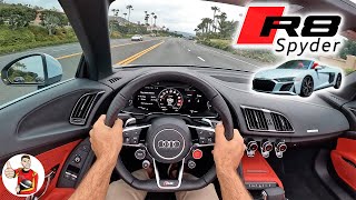 The Audi R8 Performance Spyder RWD is Supercar Star Power for Less  POV Drive Review [upl. by Nosam]