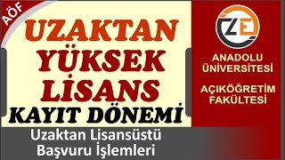 Anadolu Uzaktan Eğitim Tezsiz Yüksek Lisans Başvurusu Nasıl Yapılır 4  26 Ocak 2022 [upl. by Ilamad]