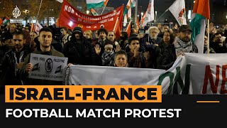 ProPalestinian protesters rally against Israeli football match in Paris  AJ Shorts [upl. by Scott]