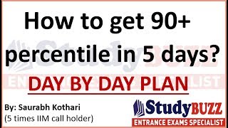 How to score 90 percentile within 5 days in CAT exam Day by day plan amp strategy in last 5 days [upl. by Oirasan]